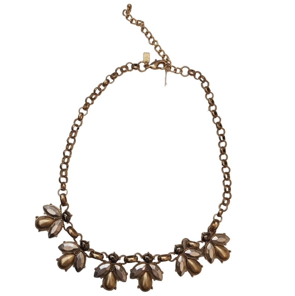 NWT ViVI Vintage Goldtone With Rhinestones Statement Necklace